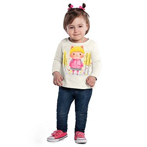 BLUSA INFANTIL FEMININA MESCLA GATINHA KYLY