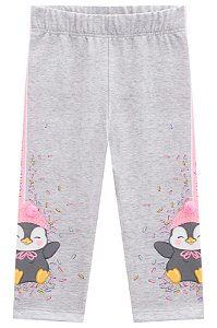 LEGGING INFANTIL CINZA PINGUIM KUKIE