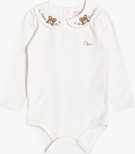 BODY BEBE COM GOLA URSO PEROLA MOMI