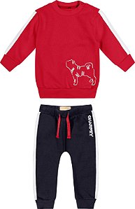 CONJUNTO INFANTIL VERMELHO E PRETO CHARPEY
