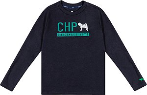 CAMISETA INFANTIL EM SUEDINE PRETA E VERDE CHP CHARPEY