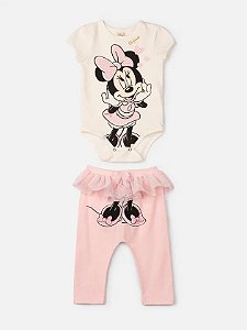 CONJUNTO BODY E CALCA PEROLA E ROSA MINNIE ANIME