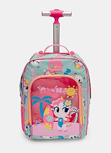 MOCHILA COM RODINHA PEQUENA UNICORNIO ALOHA VERDE AGUA PUKET