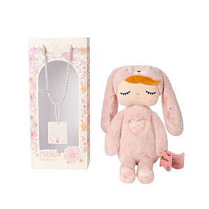 BONECA ANGELA PLUSH MANU COELHA ROSA 33CM METOO