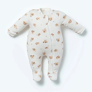 MACACAO MANGA LONGA SUEDINE E SOFT BRANCO URSO HUG