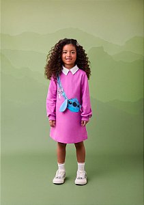 VESTIDO STITCH COM ORELHAS ROXO MYSTIC MOMI