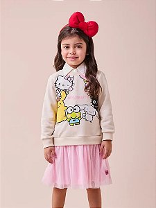 VESTIDO HELLO KITTY AMIGOS BEGE MOMI