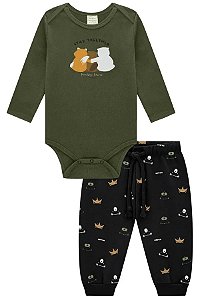 CONJUNTON BODY E CALCA JOGGER VERDE OLIVA E MARINHO LUC.BOO