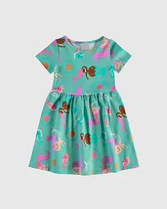 VESTIDO CURTO ESTAMPADO SEREIAS MALWEE