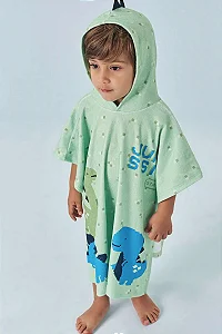 TOALHA PONCHO COM CAPUZ EM PLUSH ATOALHADO VERDE CLARO LUCBOO