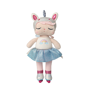 BONECA MINI ANGELA UNICÓRNIO PATINADORA 20CM METOO