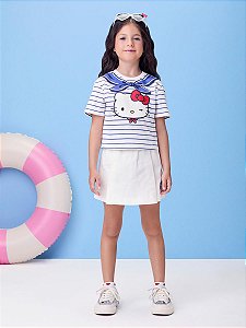 CONJUNTO OFF LISTRADO HELLO KITTY MOMI