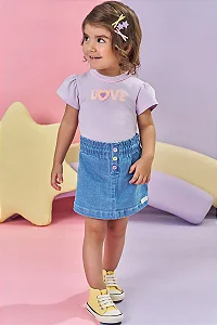 CONJUNTO BLUSA E SHORT SAIA JEANS KUKIÊ