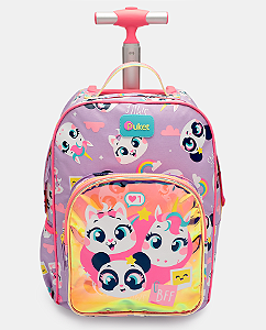 MOCHILA COM RODINHA MÉDIA BFF LAVANDA PUKET