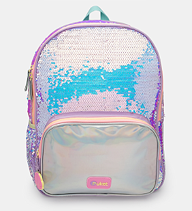 MOCHILA SEM RODINHA PAETÊ GATA SEREIA LAVANDA PUKET