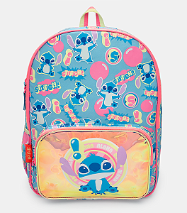 MOCHILA GRANDE DE COSTAS HOLOGRÁFICA STITCH PUKET