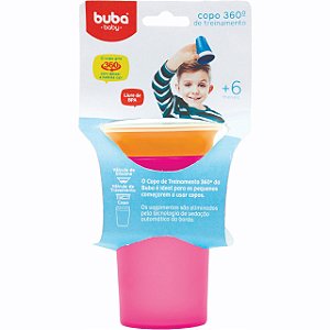 Copo com Alça de Treinamento 360 Rosa - Buba Baby