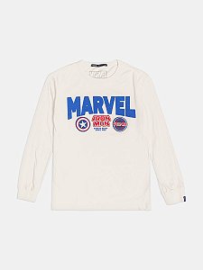 CAMISETA MANGA LONGA COM PATCH MARVEL YOUCCIE