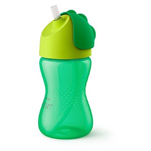 Copo Dinossauro com Canudo Curvado 300ml Avent Verde SCF798/01 - Philips Avent