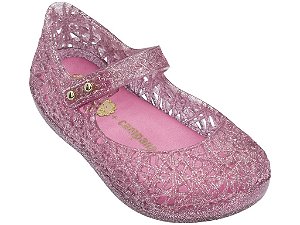 Sapatilha Mini Campana Zig Zag VI Rosa e Prata - Melissa