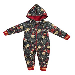 Grw Macacão c/ Capuz Wonder Baby Estampado - Grow Up