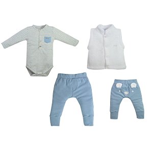 Grw Conjunto c/ Colete Valente Azul - Grow Up