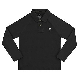 POLO MASC. PIQUE/ML - 20592 - IN PRETO