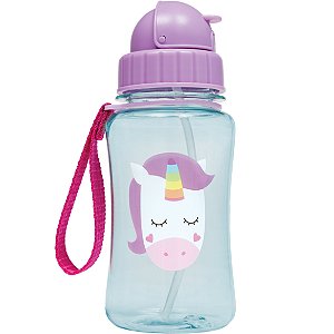 Garrafa com Canudo Animal Fun Unicórnio 350ML - Buba Baby