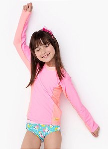 CAMISETA LISA MENINA KIDS ROSA