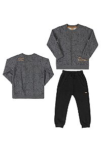 CONJUNTO JAQUETA E CALCA EM MOLETOM AB1257 ABSTRATO 1257