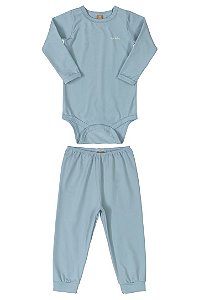 PIJAMA BODY E CALCA EM MALHA ENERGY THERMO AZUL CRISTAL