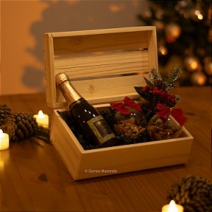 Caixa de Madeira Pinus com Tampa Ripada P 15x25x7cm