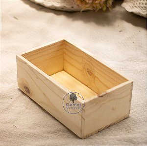 Caixa Alta Retangular de Madeira Pinus P 15x25x10cm