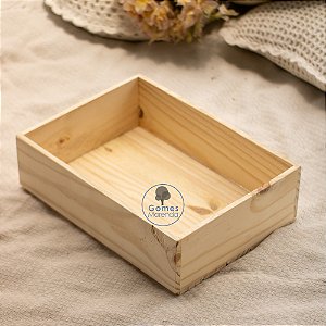 Caixa Alta Retangular de Madeira Pinus P 25x35x10cm