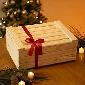 Caixa Baú em Madeira de Pinus G 30x40x16cm