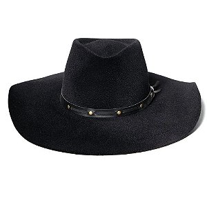 CHAPÉU ESTILO COUNTRY SOROCABA PRETO ABA LONGA