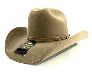 CHAPÉU COUNTRY AMERICANO MONTANA PREMIUM COR AREIA 100% AVELUDADO