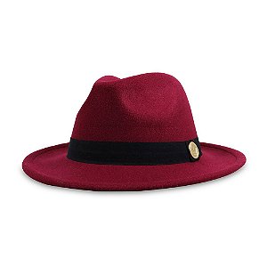 CHAPÉU FEDORA PREMIUM ABA 6 CM BORDO COM FAIXA PRETA