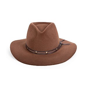 CHAPÉU FEDORA PRETO UNISSEX ABA 8CM CURVADA