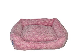 CAMA PET QUADRADA DE PELUCIA - ROSA