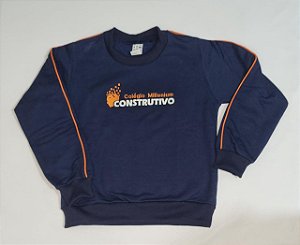 BLUSA MOLETON GOLA CONSTRUTIVO AZUL MARINHO