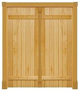 Porta de Abrir (Giro) Mexicana Diagonal C/ Trava Externa 260 C/ 2 Folhas em Madeira Cedro Arana S/ Ferragem Batente 14 Cm - Casmavi