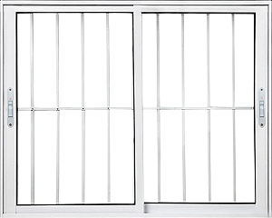 Janela De Correr 2 Fls Móveis Sem Bandeira Com Grade Alumínio Branco - Spj Linha 25