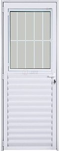 Porta Social Com Postigo Vdr. Boreal Alumínio Branco - Spj Linha 25