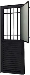 Porta De Giro C/postigo Alumínio Preto Vdr Mini Boreal - Jap Caribe Max