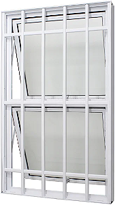 Maxim-ar Em Alumínio Branco 2 Fls Vert. Abert. 45° C/grade Vdr Mini Boreal - Jap Linha 25