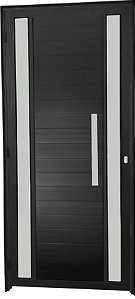 Porta Lambril Visor Duplo Vdr. Boreal Com Puxador 80 Cm Alumínio Preto - Spj Premium