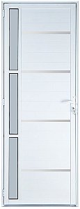 Porta Lambril Frisada 1 Visor Vdr. Boreal Alumínio Branco - Spj Premium