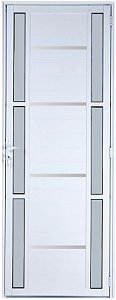 Porta Lambril Frisada Visor Duplo Vdr. Boreal Alumínio Branco - Spj Premium