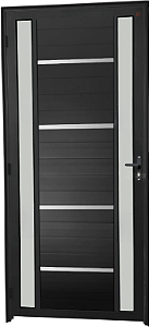 Porta Lambril Frisada Visor Duplo Vdr. Boreal Alumínio Preto - Spj Premium